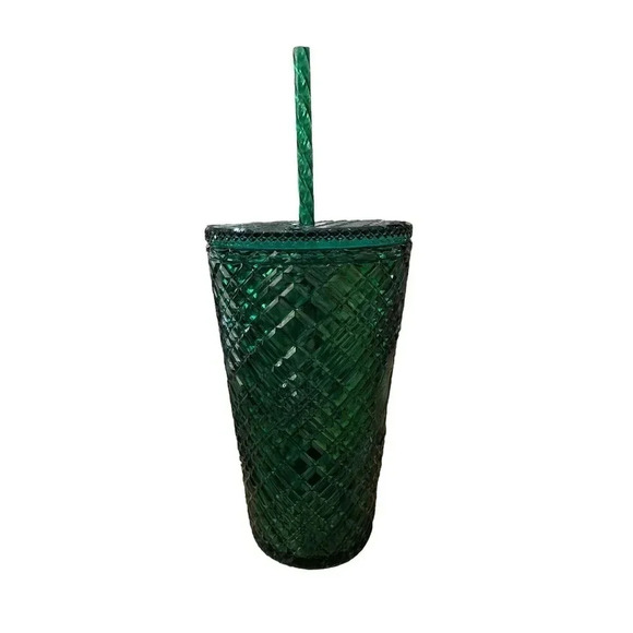 Starbucks 2022 Fall Green Aqua Grid Rainforest Venti Cold Cup Tumbler 24oz - - Picture 4 of 5